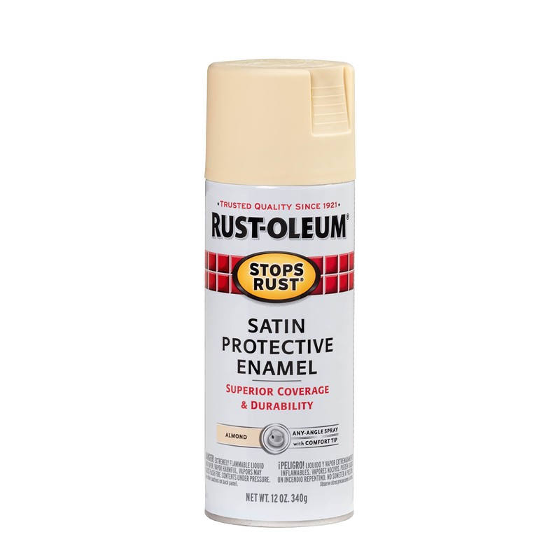 Rust-Oleum 7758830 Stops Rust Spray Paint, 12 oz, Satin Almond