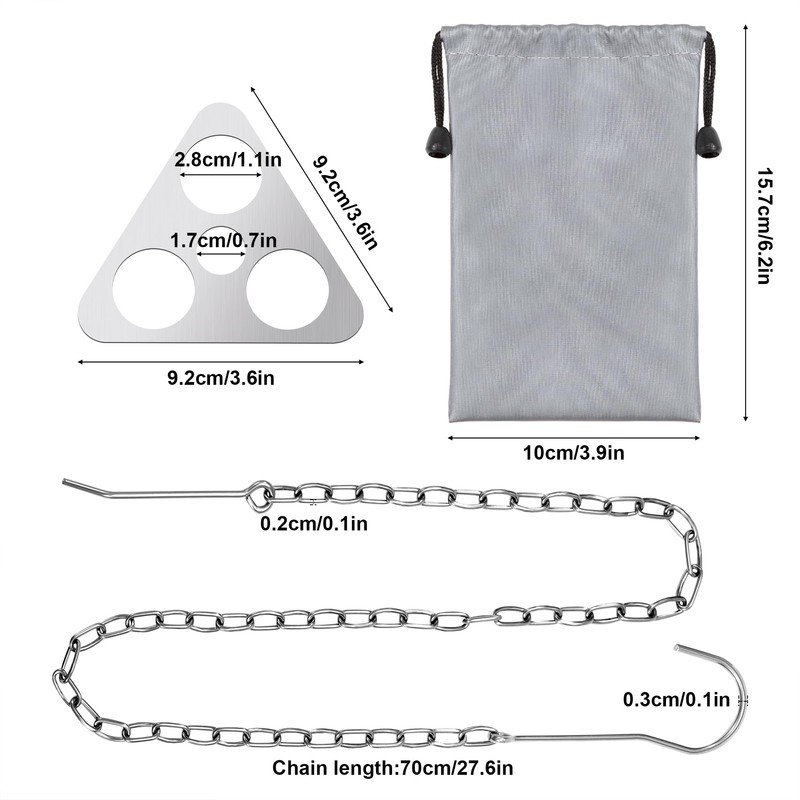 Heveer Camping Tripod Grill Board Portable Tripod Ring with Adjustable
