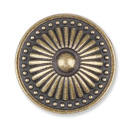 turst4care 15-Pack of Antique Brass Kitchen Cabinet Knobs Pulls,Brushed Gold Cupboard Dresser Drawer Handles Cupboard, Weathered Gold Sunburst Pattern