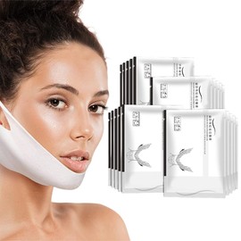 SexxLady5 PCS Tight Lifting Doppelkinn Maske, Straffende Doppelkinn Entferner, V-Line Lifting Tuchmasken für Kinn & Hals, Anti Falten & Feuchtigkeitsspendend, Gesichtsmaske für Gesichtsstraffung