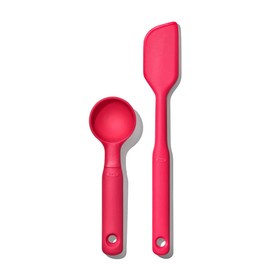 OXO Good Grips Medium Silicone Cookie Scoop & Small Spatula Set​, Medium Cookie Scoop & Small Spatula, Red
