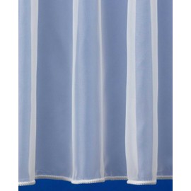 Net Curtains Direct Classic Plain Lead Weighted White Voile Net Curtain - Five Metre Width (Drop 122cm (48”)) - Slot Top Privacy Drapes