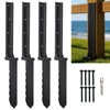 4 Pcs Fence Post Repair Kit, Quick Fix Broken/Wobbly/Tilted Wooden