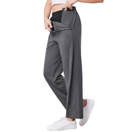 Deyeek Tear Away Pants for Women Hip Replacement After Surgery Post Surgery Catheter Pants for Elderly Women 2 Sides Snap Dark Grey