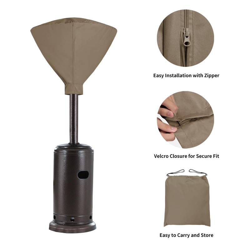 Easy-Going Patio Heater Head Cover, Outdoor Round 35"D Heater Cover,