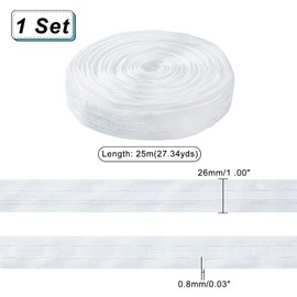 AHANDMAKER 27.34 Yards Curtain Pleating Tape, Curtain Heading Tape, Detachable Pleat Craft Tape for Home Decor Projects (1 Inch Wide)