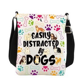 BNQL Dog Crossbody Bag Dog Gifts Dog Lover Gifts Dog Paw Gifts Dog Owner Gifts Easily Distracted By Dogs Cell Phone Sling Bag