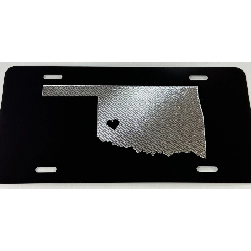 Diamond Etched Products Oklahoma OK State Car Tag Diamond Etched