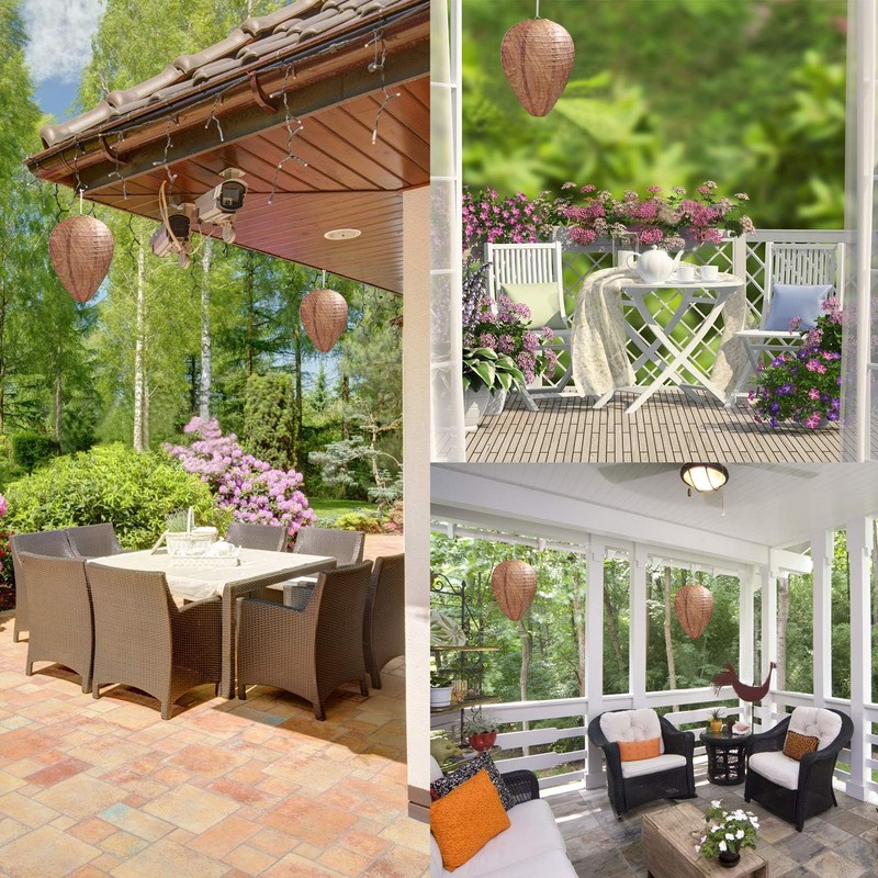 DECYOOL 6 Pack Paper Wasp Nest Decoy Hanging Wasp Deterrent