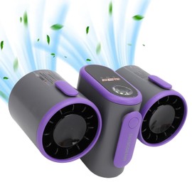 Yunseity Portable Waist Fan, 3 Speed Dual Head Waist Clip Fan, 8000mAh Rechargeable Battery Powered Fan with Light, Hands Wearable Belt Fan Turbo USB Fan for Outdoor (Dark Gray)