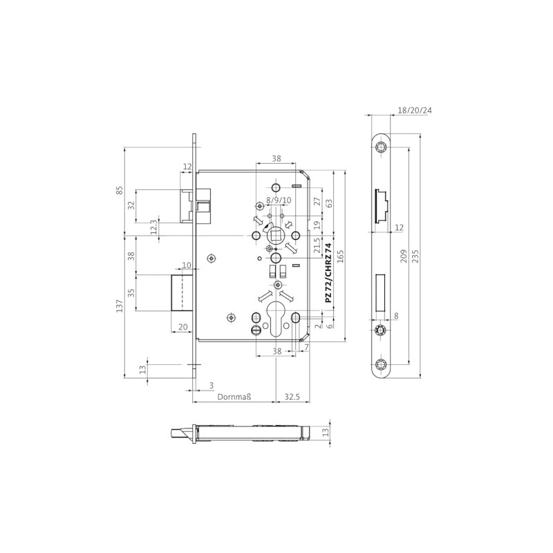 Tamper-Proof Lock 0615 According to DIN 18251 Class 5 PZ