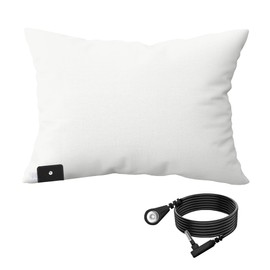 Hooga Grounding Pillow Case, Queen Size Earth Connected Pillowcase, Bedding. Improve Sleep, Energy, Inflammation, Snoring. 94% Organic Cotton, 6% Silver Fiber, 20’’x30’’ Size. Off White