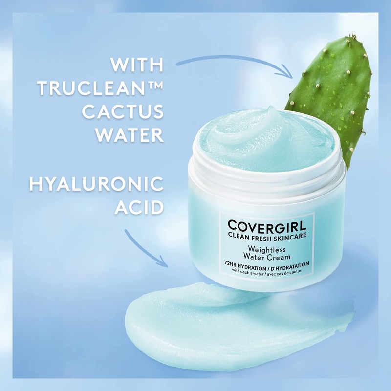 COVERGIRL Clean Fresh Skincare Weightless Water Cream, 2.0 Oz