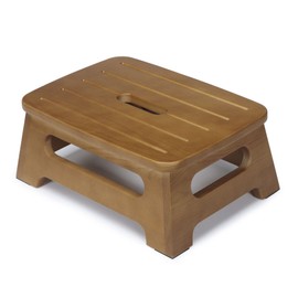 Wooden Step Stool Max Load 350 Pounds, One Step Stool for Adults with Non-Slip Mat, Multipurpose Step Stools for Adults for Kitchen, Bathroom and Bedroom by S SEEKINGTAG