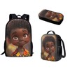 Wismoutput African Boy Backpack Set Laptop Bookbag Travel School Bag