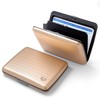Aluminium Wallet, Large Capacity with Metal Closure, RFID Protection Against