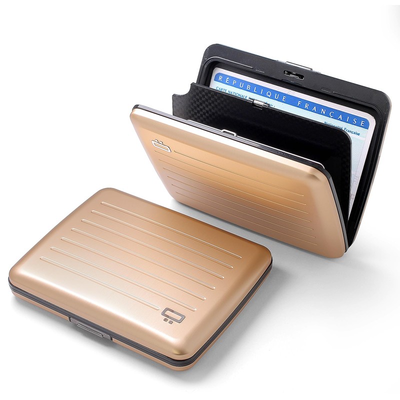 Aluminium Wallet, Large Capacity with Metal Closure, RFID Protection Against