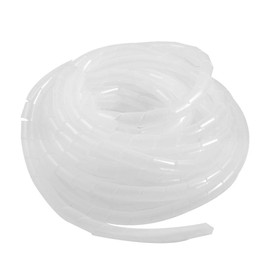 17M PE Polyethylene Spiral Wire Wrap Tube PC Manage Cable Outside Dia M8 Black (White, Dia 6MM-Length21M)