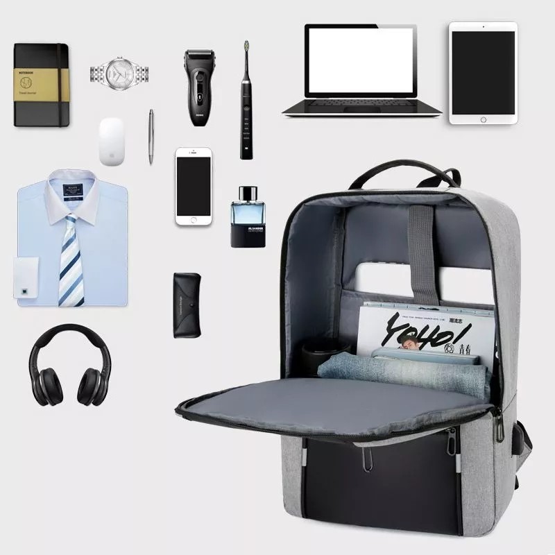 BOSSCO Mochila Antirrobo Impermeable Escolar Laptop 15.6p Carga Usb