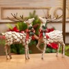 Topadorn Resin Holiday Deer Tabletop Holiday Figurine Christmas Decorative,2 Pack