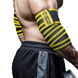 TAVIEW Elbow Wraps for Weightlifting, 47" Elastic Elbow Brace & Compression, Powerlifting, Fitness, Cross Training & Gym Workout - Elbow Straps for Weightlifting