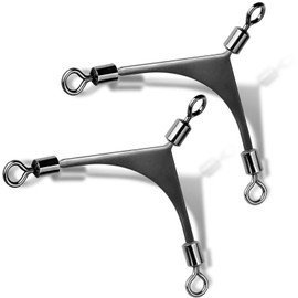 FishTrip 3 Way Swivel Fishing - 15pcs 3way Rolling Swivels Fishing Tackle Stainless Steel for Fishing Rigs Saltwater(Size10#)