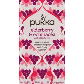Pukka Herbal Teas Tea - Organic - Elderberry and Echinacea - 20 Bags - Case of 6