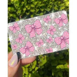 ExotixCard The Original Ultra Bling Reflective Skin Debit Credit Card Use Only by Tap, Back Information (Bow Girl)