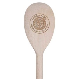 30cm 'I Find My Food Where Others See Weeds' Wooden Cooking Spoon (SO00025620)