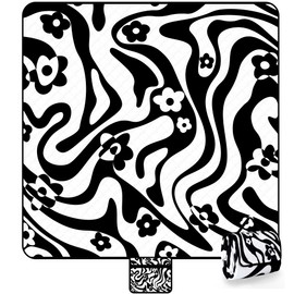 Zolove Picnic Blanket 200 x 200 cm, Waterproof Sand-Free Beach Towel XXL, 3-Layer Polyester Beach Blanket with Foldable Beach Mat, Washable, Lightweight for Camping, Park, Travel and Lawn - Spiral