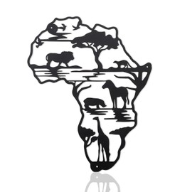 Animals Metal Wall Art Decor, Black Animals Metal Art Ornament Wall Hanging Wall Decoration for Garden Home Bedroom Decoration