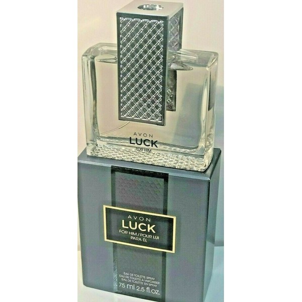 AVON LUCK FOR HIM FRESH MANDARIN AND COOL SPICES WITH INTOXICATING WOODS 2.5 FL.