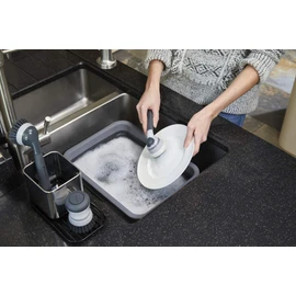 MasterClass MCSOAPDBRUSH Soap Dispensing Dish Brush - Brush with Handle and Built In Soap Dispenser, 20 cm, Grey