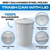 Plexon Round Trash Can 13 Gallon, Vintage Metal Outdoor Trash