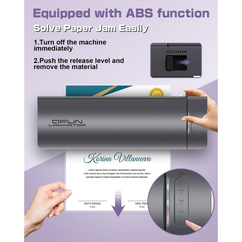 Office Presentation Laminator Machine 11x17 with Laminating Sheet A3/A4/A5, 3/5