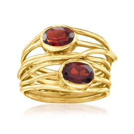 Ross-Simons 1.60 ct. t.w. Garnet Highway Ring in 18kt Gold Over Sterling. Size 6