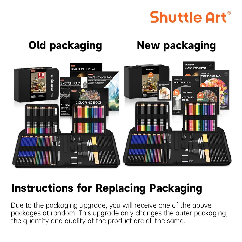 Shuttle Art 116 PCS Drawing Kit, Professional Drawing Supplies with