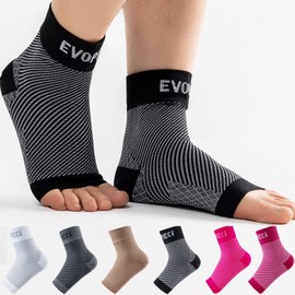 EVOPLECI Tobillera De Compresión Con Puntera Abierta, Calcetines De Compresión Para El Tobillo, Soporte Para Fascitis Plantar, Tobillera Para Hombres Y Mujeres, Soporte Para El Arco, Recuperación De L