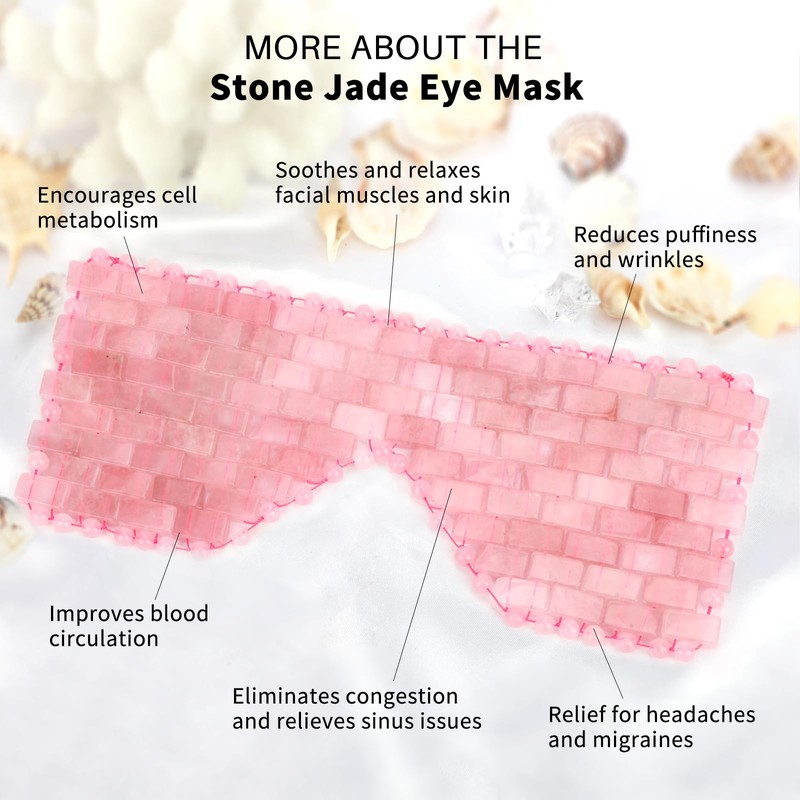 gemshan Jade Eye Mask 100% Natural Genuine Gemstone Jade Stone