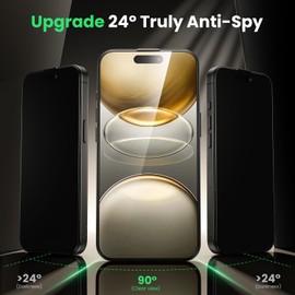 WSKEN for Phone 16 Pro Max Privacy Screen Protector - [Auto Dust-Remove] 24 Degree Anti Spy 3D Full Coverage Shatterproof Tempered Glass with Zero Bubble Dust Clean Easy Installing House, 2 Pack