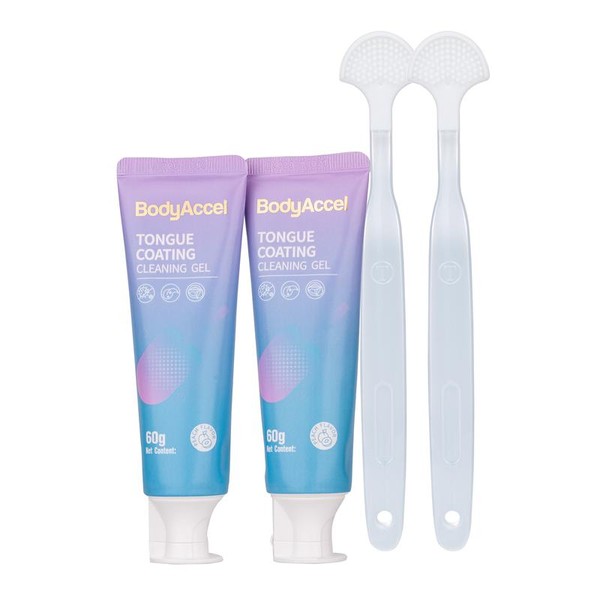 BodyAccel Tongue Cleaning Gel Bundle (with Brush) for Refreshing Mint