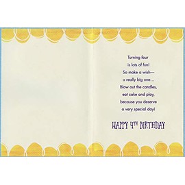 Designer Greetings Porcupine on Tree Stump Age 4 / 4th Birthday Card