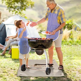 Fire Pit Mat,Fireproof BBQ Grill Mat,Heat Resistant Camping Pit Pad 50x50cm Heat Barbecue Fire Proof Shield Fiberglass Stove Mats for Outdoor Patio Decking Lawn Protector,Waterproof Flame Retardant