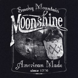 Smoky Mountain Moonshine T-Shirt American South Drinking Men's Novelty Shirt Navy Blue XX-Large