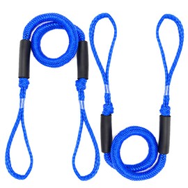 Arola Bungee Dock Line Mooring Rope for Boats Dock Line Bungee Dock Lines Bungee Cords Kayak Boat Anchor Accessories Stretches 2 Pack (Blue)