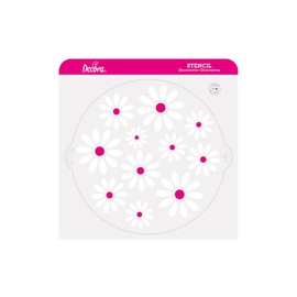 Decora 9270951 Stencil decorativo Margherite, Dim. Ø 25 Cm, in plastica per alimenti; per realizzare disegni su torte, dolcetti e biscotti. Made in Italy