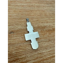 Ornate Orthodox Crucifix Pendant/Cross - Stainless Steel - 20.2g