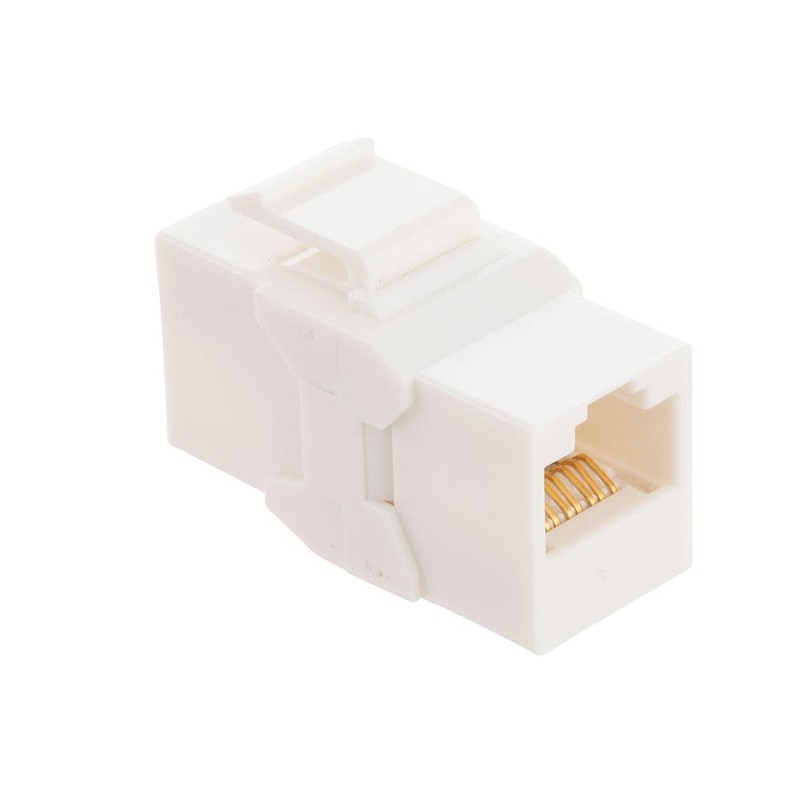 NavePoint CAT6A UTP Inline Keystone Coupler, 25 Pack, White