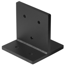 YIDU69Q 2 Pcs 8x8 Black Concealed Post Base, Heavy Duty Knife Plate Bracket, 3 Gauge Adjustable Post and Beam Connector Bracket