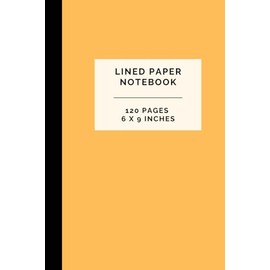 Peach Orange & Black Trim Lined Paper Notebook 120 Pages 6 x 9 Inches: Gifts for Students, Workers, and Writing Down Notes